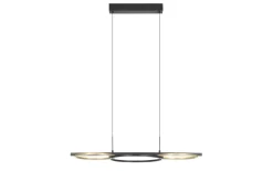 LED-Pendelleuchte LANACERA, schwarz/gold, inkl. Dimmfunktion