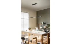 LED-Pendelleuchte Ling, schwarz, 110 cm