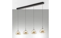 LED-Pendelleuchte Lucille, cognac, 4-flammig, inkl. CCT Funktion