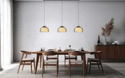 LED-Pendelleuchte Luxxo, grau, 3-flammig, inkl. Fernbedienung