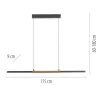 LED-Pendelleuchte Mondo Famera, holz/schwarz, inkl. CCT und Fernbedienung