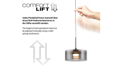 LED-Pendelleuchte Mondo Karena, schwarz, 1-flammig, inkl. Memoryfunktion