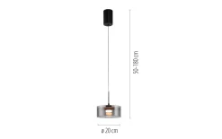 LED-Pendelleuchte Mondo Karena, schwarz, 1-flammig, inkl. Memoryfunktion