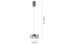LED-Pendelleuchte Mondo Karena, stahlfarbig, 1-flammig, inkl. Memoryfunktion