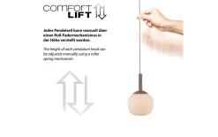 LED-Pendelleuchte Nami, sandfarbig, 3-flammig, inkl. Comfort-Lift Funktion