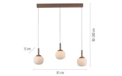 LED-Pendelleuchte Nami, sandfarbig, 3-flammig, inkl. Comfort-Lift Funktion