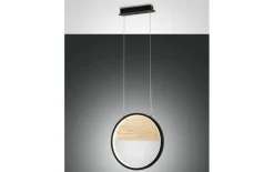 LED-Pendelleuchte Pierre, schwarz/holz, 40 cm