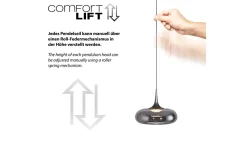 LED-Pendelleuchte Posh, grau, 1-flammig