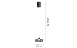 LED-Pendelleuchte Posh, grau, 1-flammig