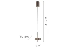 LED-Pendelleuchte Q-Rotate, dunkelbraun, inkl. Smarthomefunktion