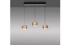 LED-Pendelleuchte Rika, schwarz, 3-flammig, 180 cm, inkl. Höhenverstellung