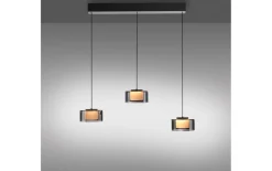 LED-Pendelleuchte Rika, schwarz, 3-flammig, 180 cm, inkl. Höhenverstellung