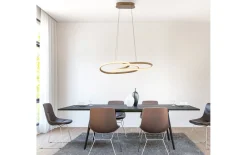 LED-Pendelleuchte Twist, sandfarbig, inkl. Memoryfunktion