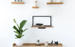 LED-Regal Becky in Holz-Nachbildung, 90 x 30 cm