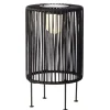 LED Solar Tischleuchte Wicker, Korbgeflecht, schwarz