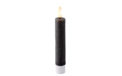 LED Spitzkerze, grau/warmweiß