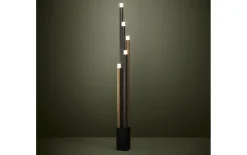 LED-Standleuchte ESTANTERIOS, schwarz/braun, inkl. Touchdimmer