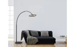 LED-Standleuchte Mondo Famera, holz/schwarz, inkl. CCT und Fernbedienung