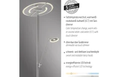 LED-Standleuchte Mondo Rimo, stahl, inkl. CCT und Memoryfunktion