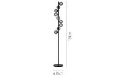 LED-Stehleuchte Dubai, schwarz/grau