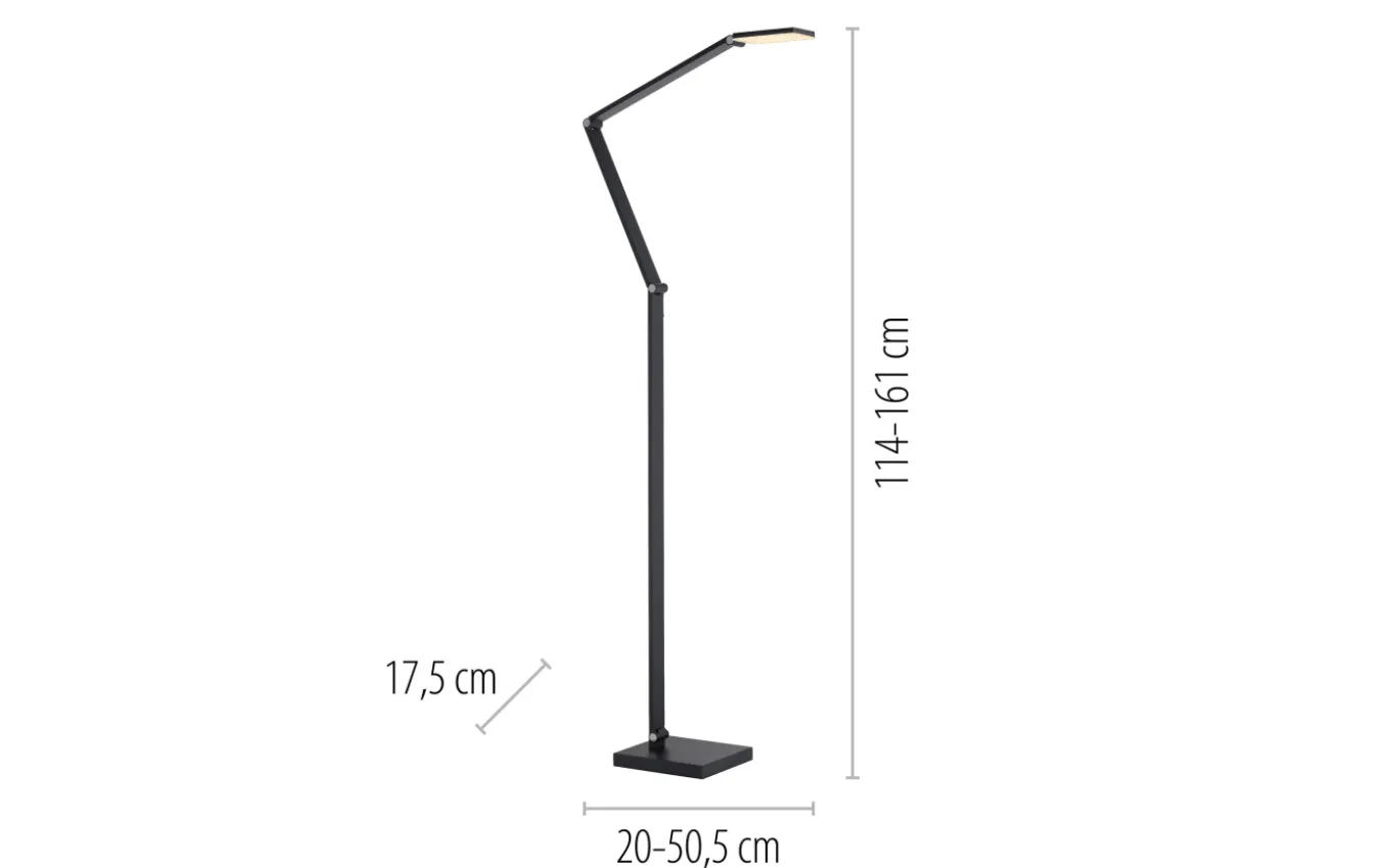 LED-Stehleuchte Samsky, grau, inkl. CCT Funktion