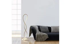 LED-Stehleuchte Twist, sandfarbig, inkl. Dimmfunktion