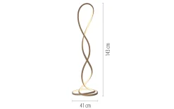 LED-Stehleuchte Twist, sandfarbig, inkl. Dimmfunktion