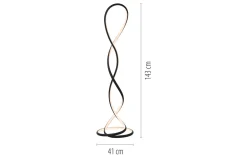 LED-Stehleuchte Twist, schwarz
