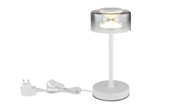 LED-Tischleuchte Belinda, weiß/rauchfarbig
