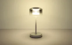 LED-Tischleuchte Belinda, weiß/rauchfarbig