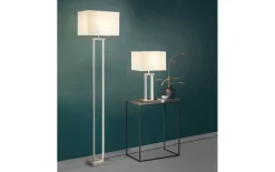 LED-Tischleuchte Domo in nickel/weiß, 55 cm