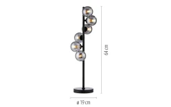 LED-Tischleuchte Dubai, schwarz/grau
