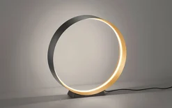 LED-Tischleuchte Loop, schwarz/gold, inkl. Funkfernbedienung