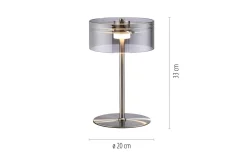 LED-Tischleuchte Mondo Karena, stahlfarbig, inkl. Dimmfunktion