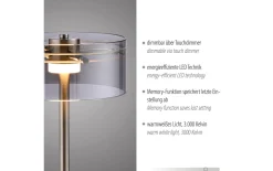 LED-Tischleuchte Mondo Karena, stahlfarbig, inkl. Dimmfunktion