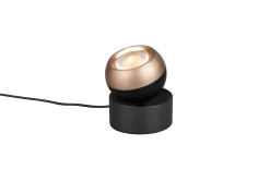 LED-Tischleuchte Orbit, schwarz/coffee, 1-flammig, 14 cm, inkl. Dimmfunktion