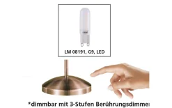 LED-Tischleuchte Pino, messing matt, 45 cm