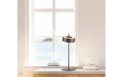 LED-Tischleuchte Q-Rotate, dunkelbraun, inkl. Smarthomefunktion