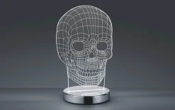 LED-Tischleuchte Skull in chromfarbig