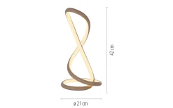 LED-Tischleuchte Twist, sandfarbig, inkl. Dimmfunktion