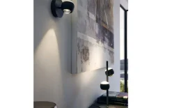 LED-Wandleuchte Cannon, schwarz, inkl. Funkfernbedienung