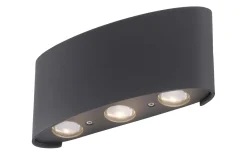 LED-Wandleuchte Carlo, anthrazit, 6-flammig, 17 cm
