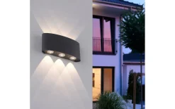 LED-Wandleuchte Carlo, anthrazit, 6-flammig, 17 cm