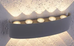 LED-Wandleuchte Carlo, silber, 10-flammig, 27 cm