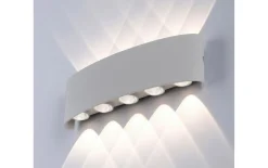 LED-Wandleuchte Carlo, silber, 10-flammig, 27 cm