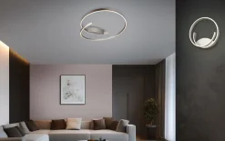 LED-Wandleuchte Cinque Cinardi, nickelfarbig, inkl. Dim to Warm Funktion