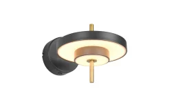 LED-Wandleuchte Keaton, schwarz/gold, inkl. Switchdimmer