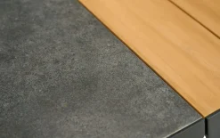 Lifttisch Latea, anthrazit/Teakholz, inkl. Funktionen