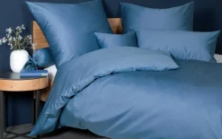 Mako-Satin Bettwäscheset Colors, jeansblau, 155 cm x 220 cm