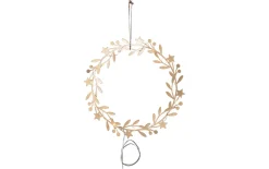 Metall Kranz mit Beleuchtung Holiday, goldfarbig, 28 cm